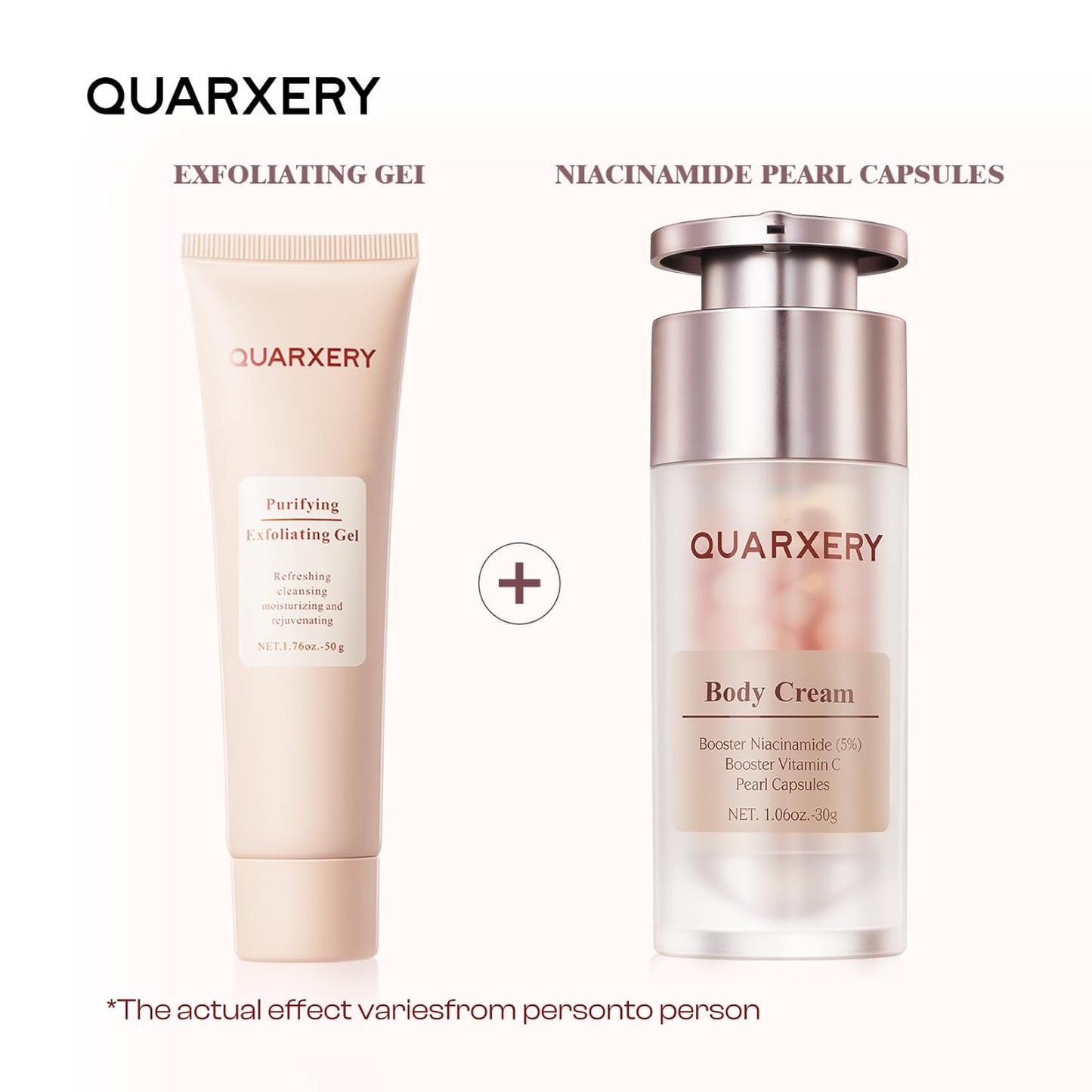 Exfoliating Care Set for Face & Body - 5% Niacinamide Body Cream + Purifying Exfoliating Gel - Improve Oily, Rough Skin - 2-Step Skincare Routine