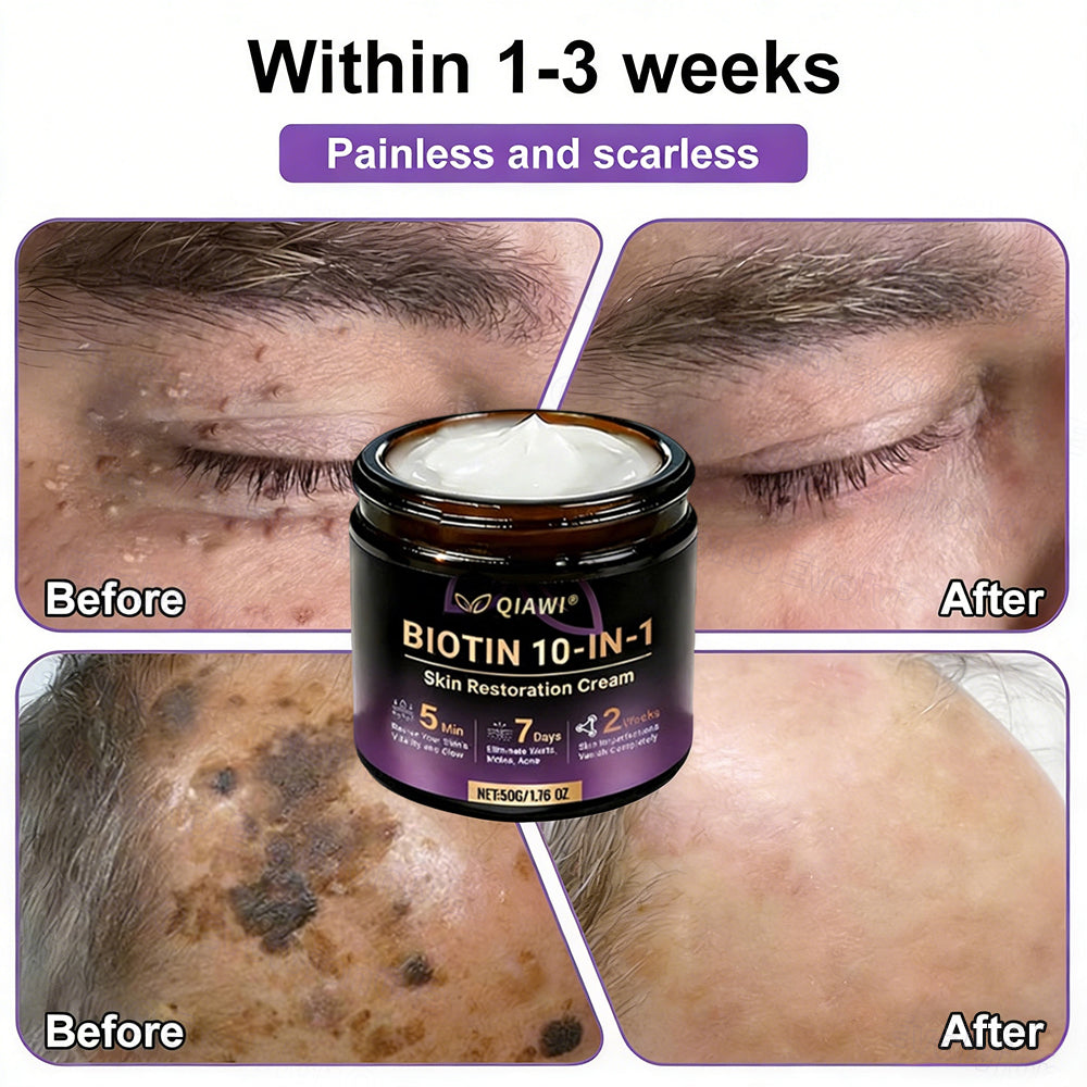 𝐎𝐟𝐟𝐢𝐜𝐢𝐚𝐥 𝐒𝐭𝐨𝐫𝐞 |  🏅 Made and Shipped from USA ✨QIAWI® Biotin 10-in-1 Skin Restoration Cream 🍀
