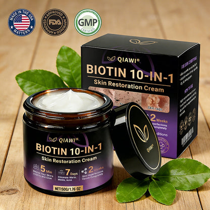 𝐎𝐟𝐟𝐢𝐜𝐢𝐚𝐥 𝐒𝐭𝐨𝐫𝐞 |  🏅 Made and Shipped from USA ✨QIAWI® Biotin 10-in-1 Skin Restoration Cream 🍀