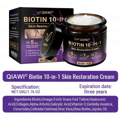 𝐎𝐟𝐟𝐢𝐜𝐢𝐚𝐥 𝐒𝐭𝐨𝐫𝐞 |  🏅 Made and Shipped from USA ✨QIAWI® Biotin 10-in-1 Skin Restoration Cream 🍀