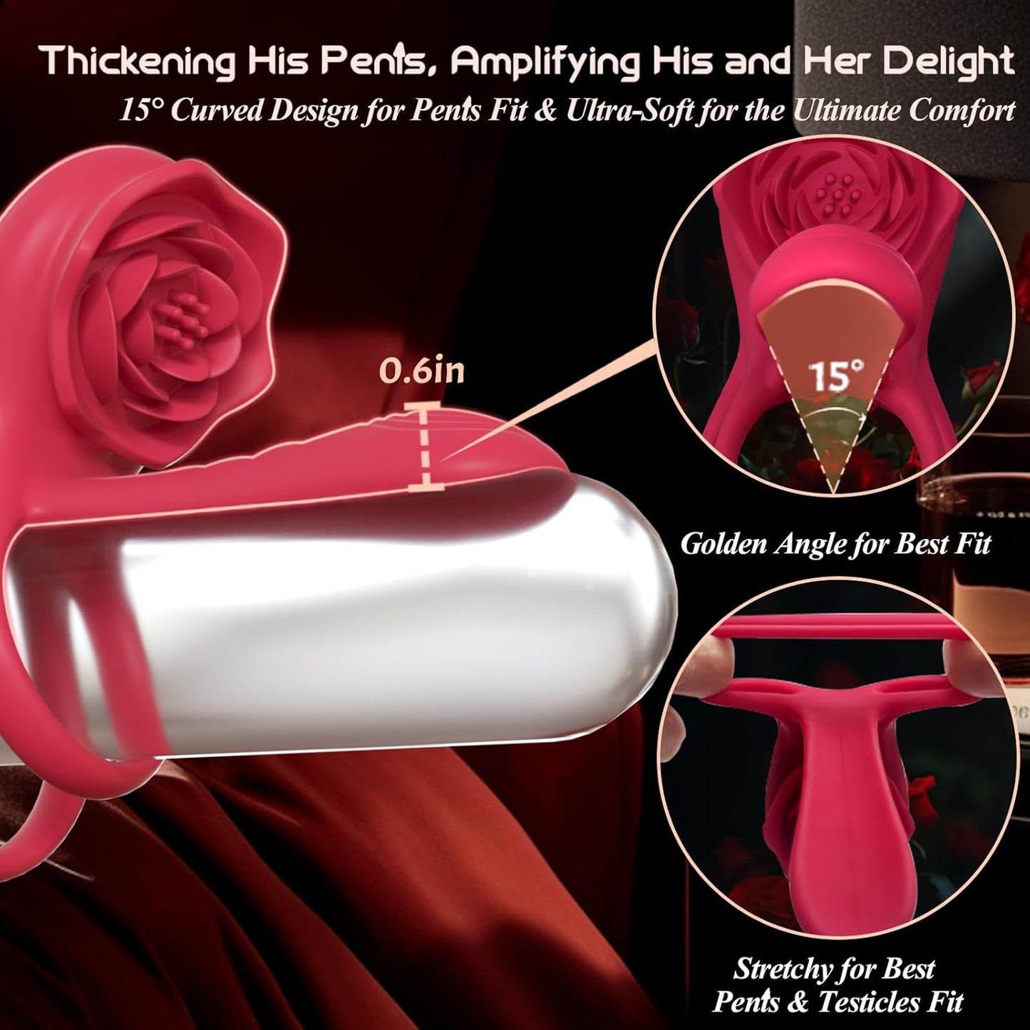 Juxek™ Enchanted Girl Luxe Smart Vibrating Ring – App-Controlled Pleasure for Couples