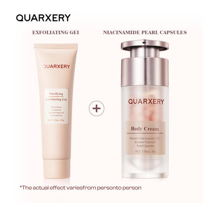 Exfoliating Care Set for Face & Body - 5% Niacinamide Body Cream + Purifying Exfoliating Gel - Improve Oily, Rough Skin - 2-Step Skincare Routine