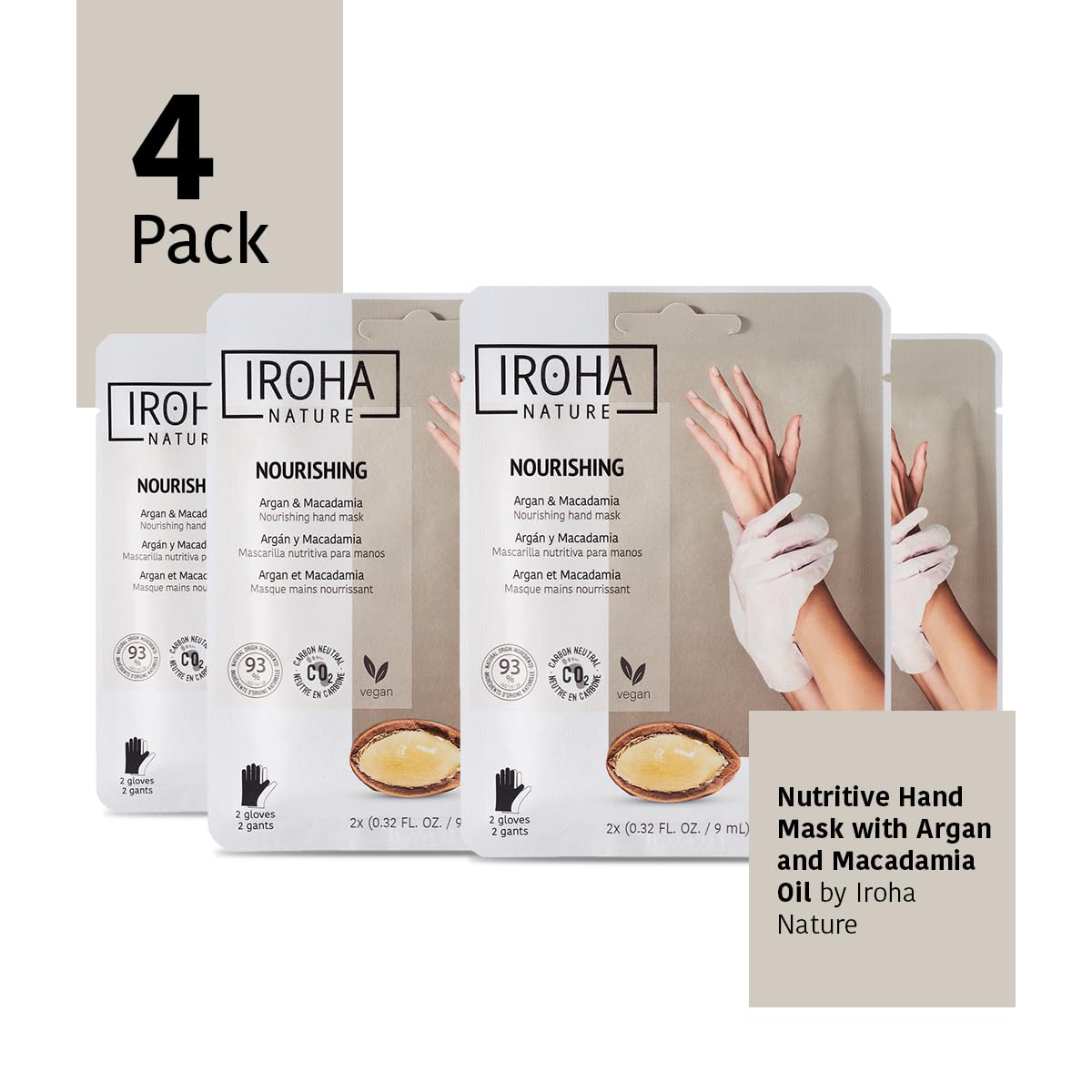 Anti-Aging Hand Mask with Hyaluronic Acid and Bakuchiol - Pack of 4 Pairs