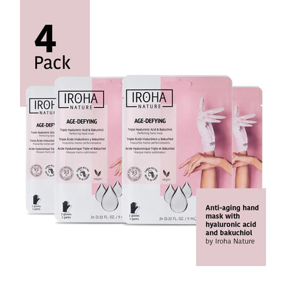 Anti-Aging Hand Mask with Hyaluronic Acid and Bakuchiol - Pack of 4 Pairs