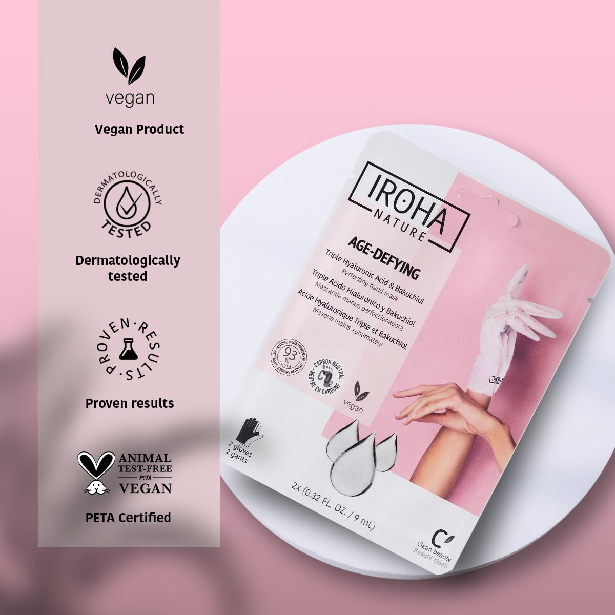 Anti-Aging Hand Mask with Hyaluronic Acid and Bakuchiol - Pack of 4 Pairs
