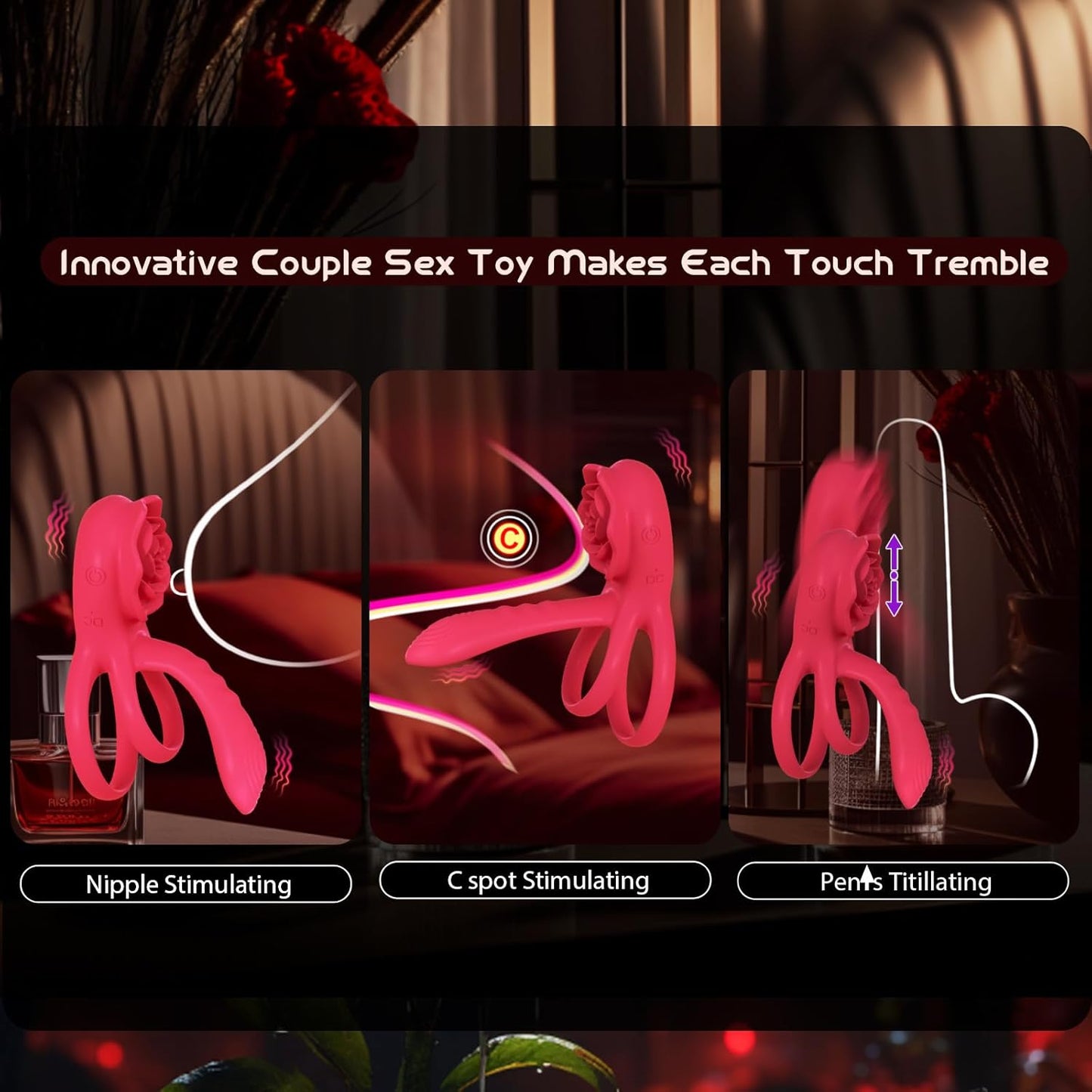 Juxek™ Enchanted Girl Luxe Smart Vibrating Ring – App-Controlled Pleasure for Couples