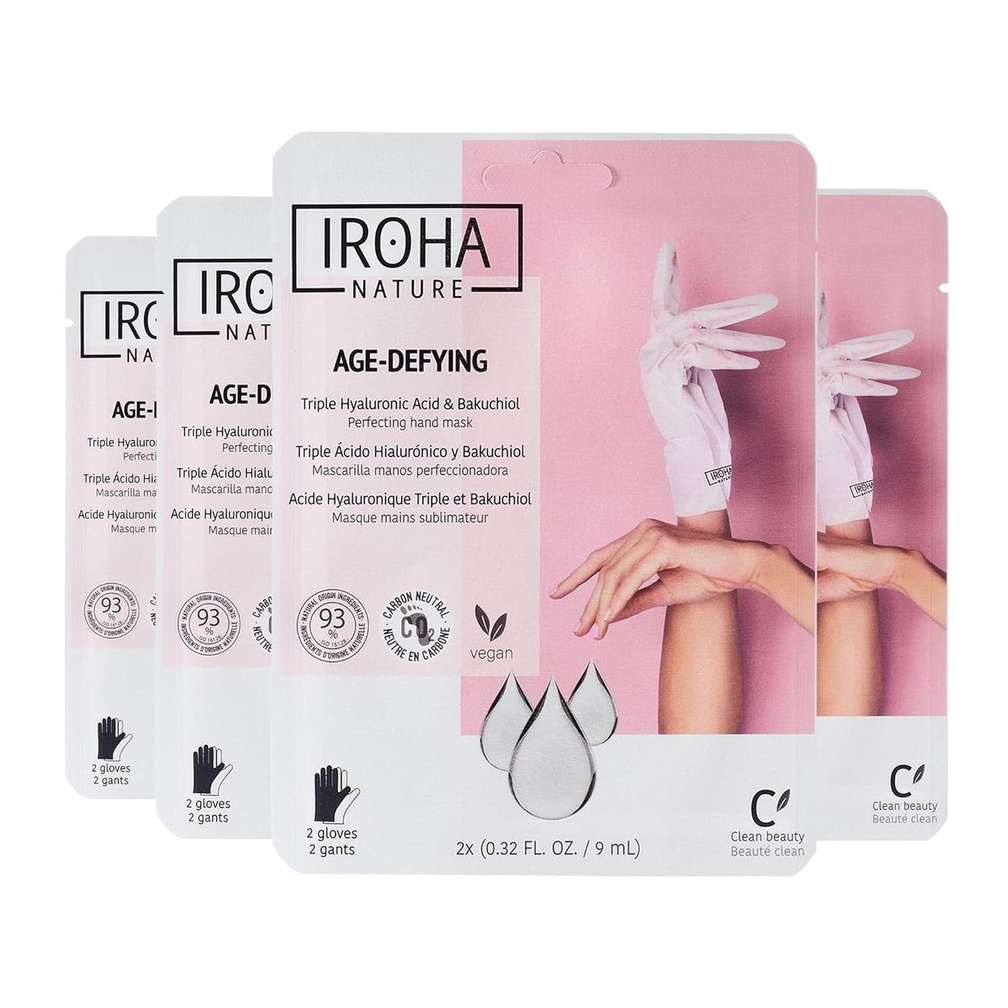 Anti-Aging Hand Mask with Hyaluronic Acid and Bakuchiol - Pack of 4 Pairs