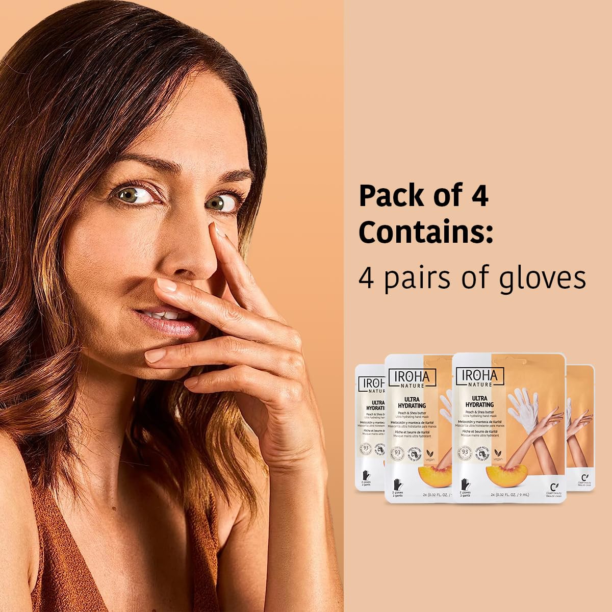 Anti-Aging Hand Mask with Hyaluronic Acid and Bakuchiol - Pack of 4 Pairs