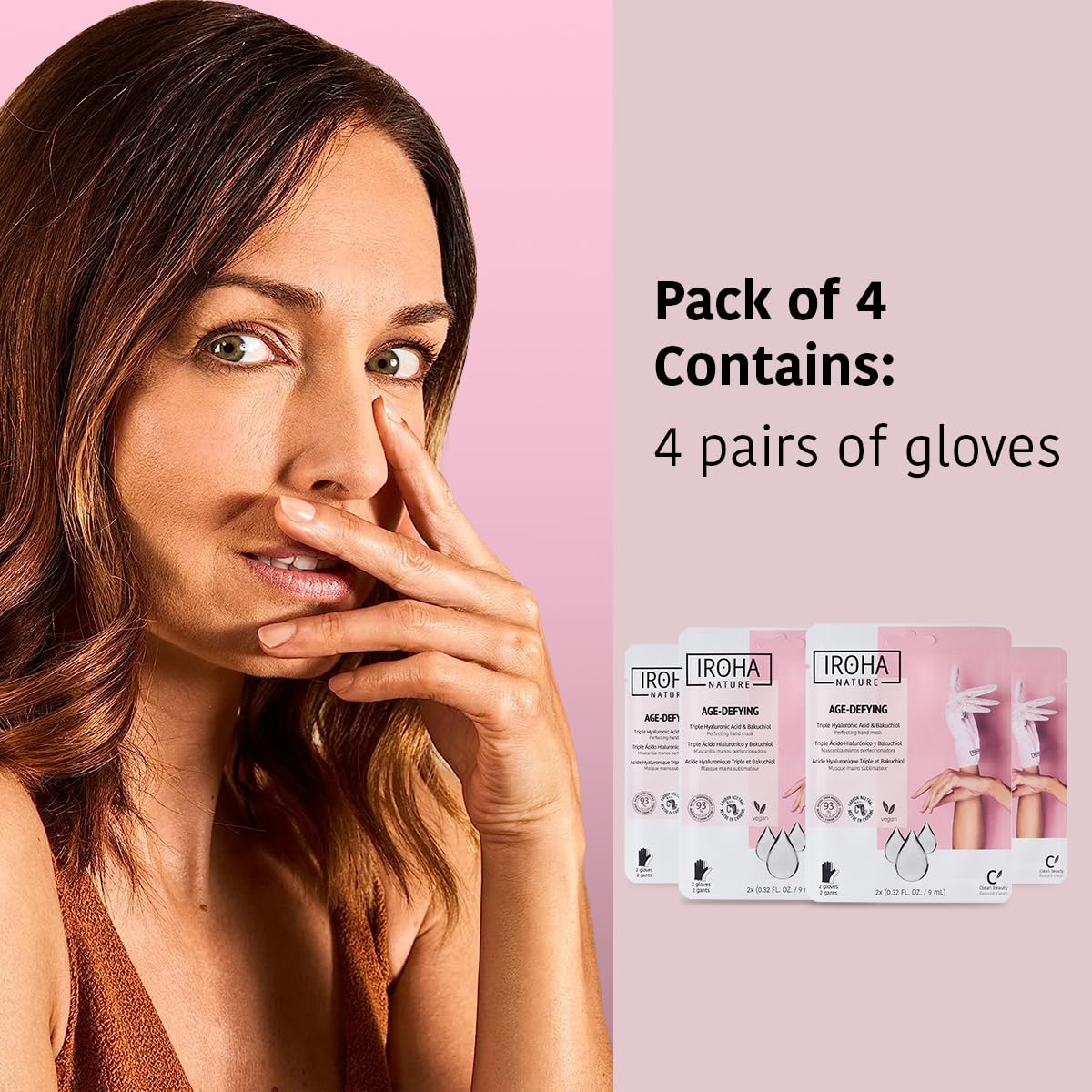 Anti-Aging Hand Mask with Hyaluronic Acid and Bakuchiol - Pack of 4 Pairs