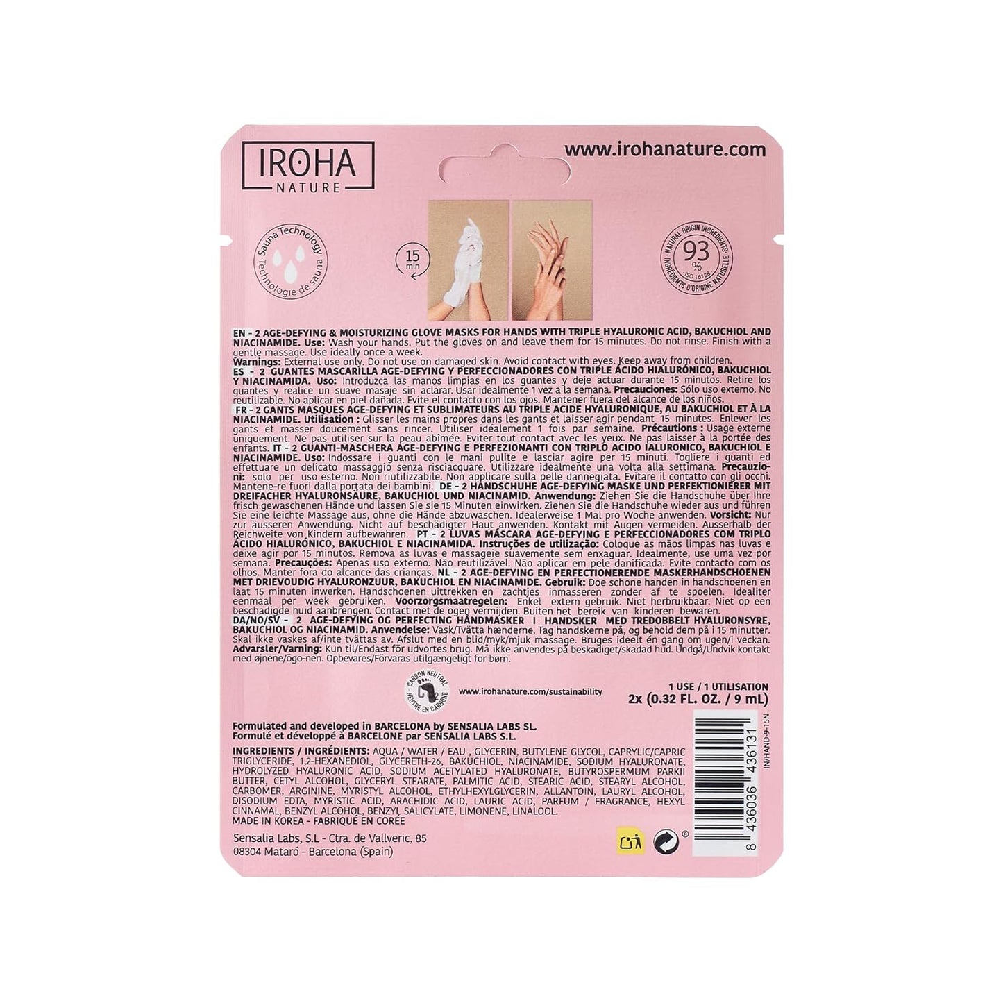 Anti-Aging Hand Mask with Hyaluronic Acid and Bakuchiol - Pack of 4 Pairs
