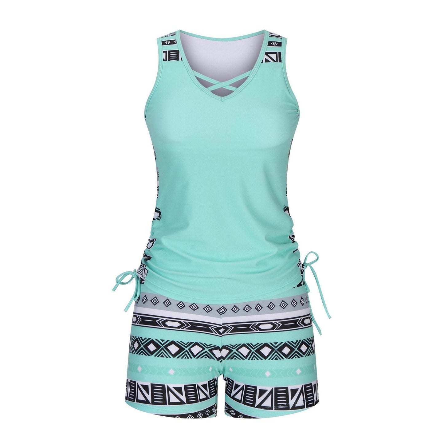 ⏰LAST DAY 60% OFF -Miraclesuit Women's Tummy Control Tankini Set with Built-In Bra – Flattering Boho Swimwear with Shorts🔥 Buy 2 Free Shipping