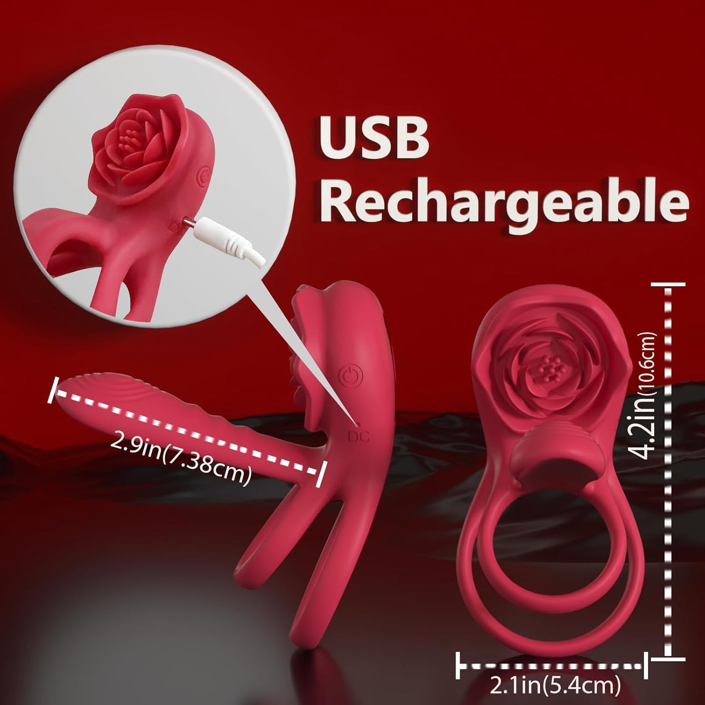Juxek™ Enchanted Girl Luxe Smart Vibrating Ring – App-Controlled Pleasure for Couples