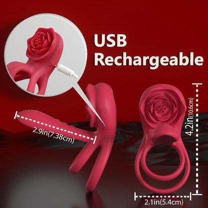 Juxek™ Enchanted Girl Luxe Smart Vibrating Ring – App-Controlled Pleasure for Couples