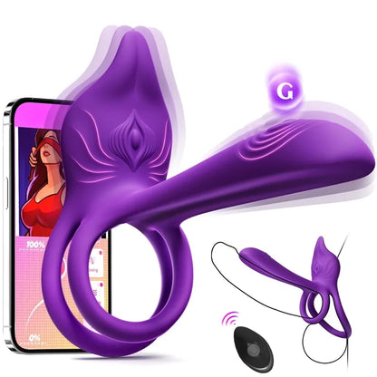 🎁Juxek™ Enchanted Girl Luxe Smart Vibrating Ring – App-Controlled Pleasure for Couples 💫