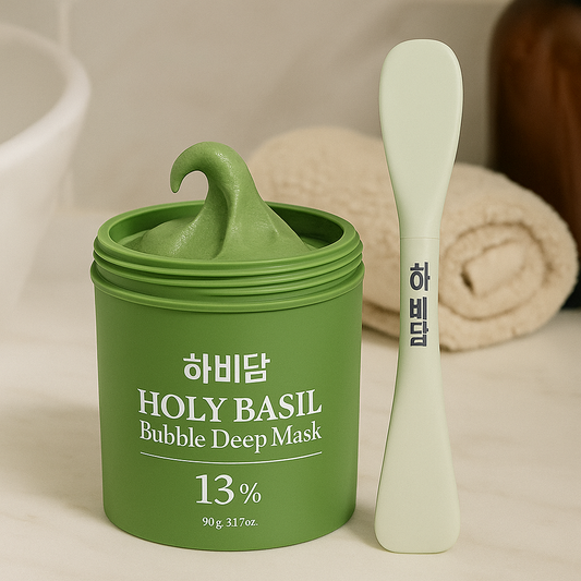 Holy Basil Bubble Mask Duo + Dual Pore Brush Set – Deep-Cleansing Power for Stubborn Blackheads & Clogged Pores