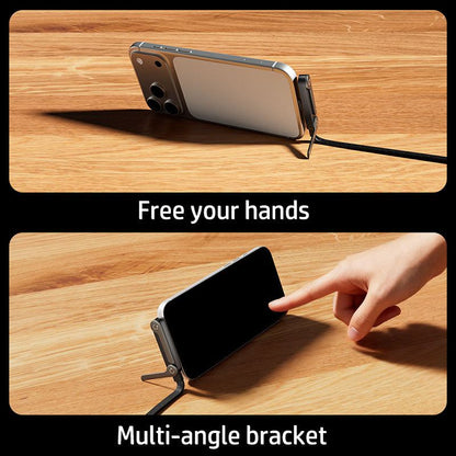 ChubbyCable StandLite - 240W Braided Fast Charge Cable With Built-in Phone Stand