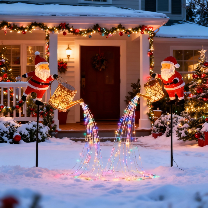🎄 Christmas Flash Sale 🎅 49% OFF ✨Solar-Powered Santa Claus Garden Stake Kettle Light