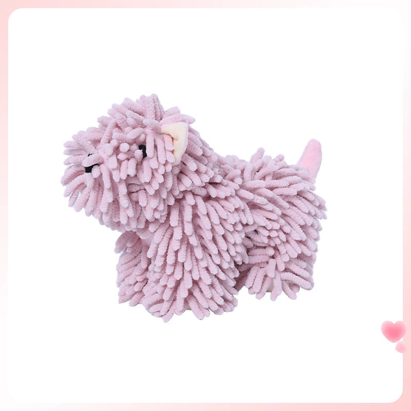 ✅Cartoon Puppy Chenille Hand Drying Doll – Multifunctional Cartoon Animal Creative Hand Towel Plush Toy