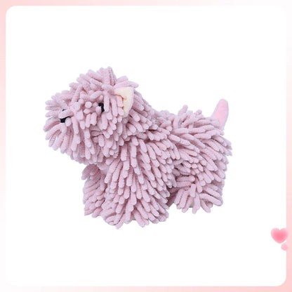 ✅Cartoon Puppy Chenille Hand Drying Doll – Multifunctional Cartoon Animal Creative Hand Towel Plush Toy