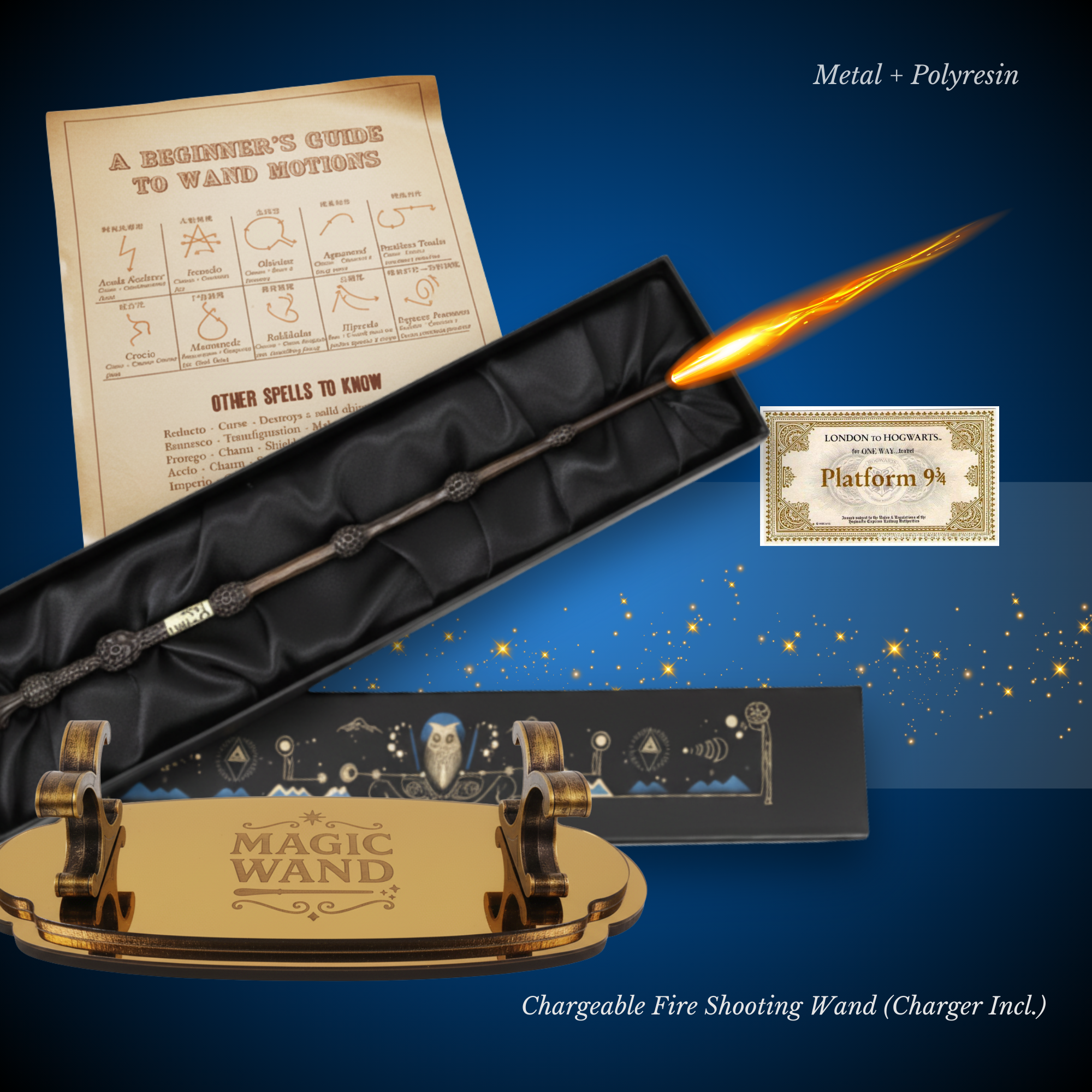 Fire Wand & Wood Stand