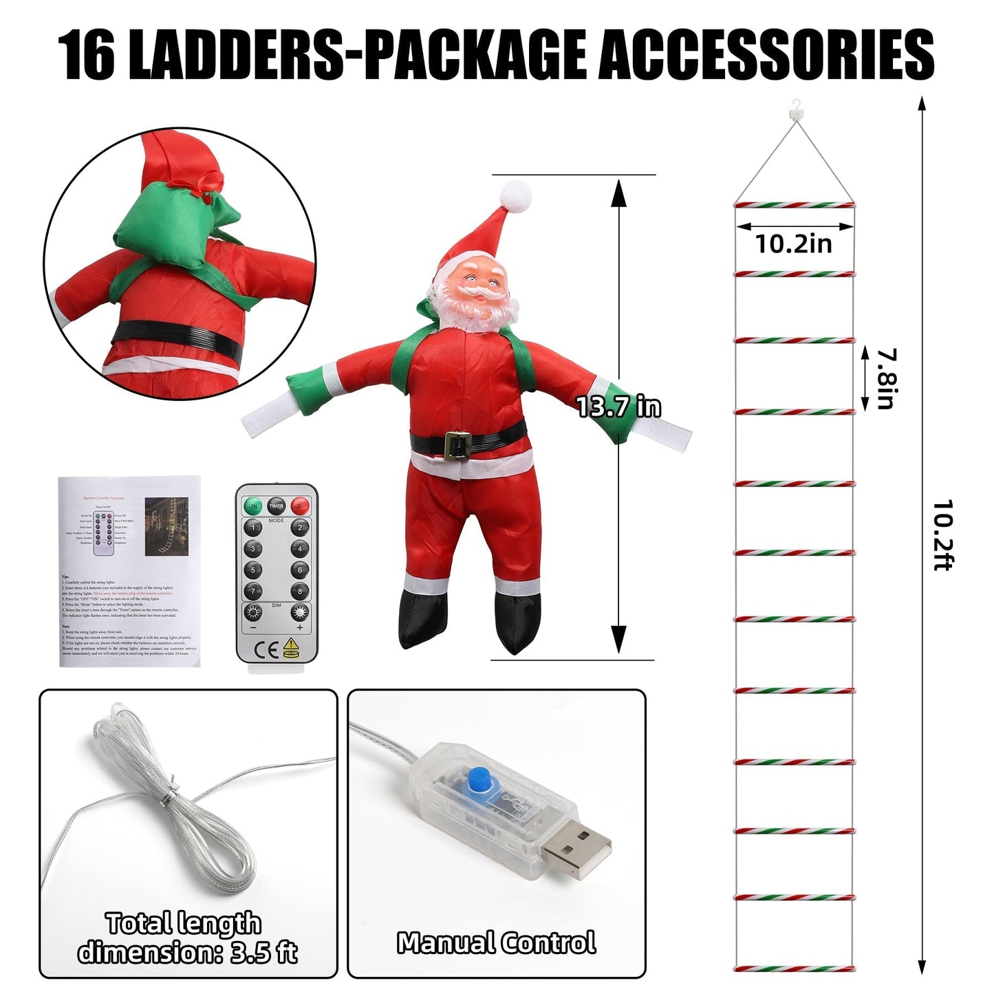 🎄2025 Christmas Sales🎅2025 Christmas Santa Climbing Stairs Light