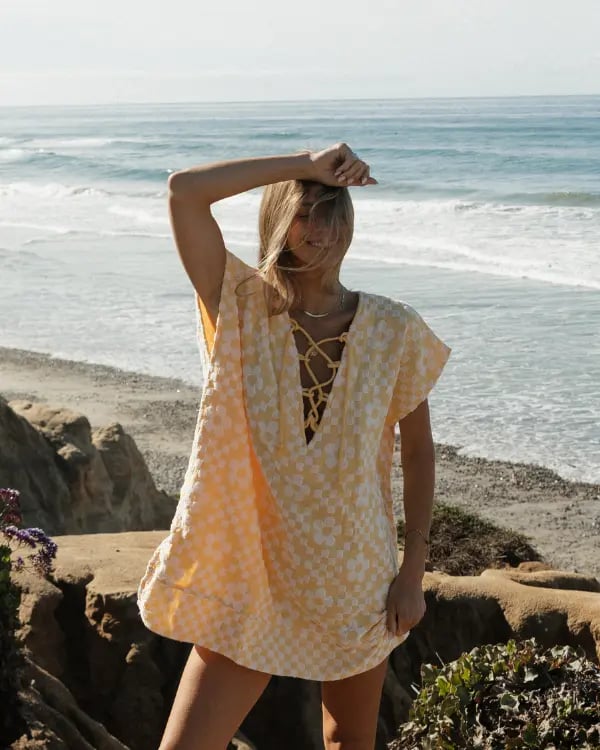 Floral Check Cover Up