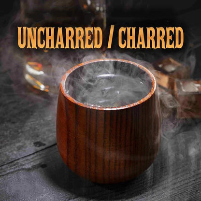 Handmade and Charred Drinking Vessel -Original Wooden Bourbon Drinking Glass
